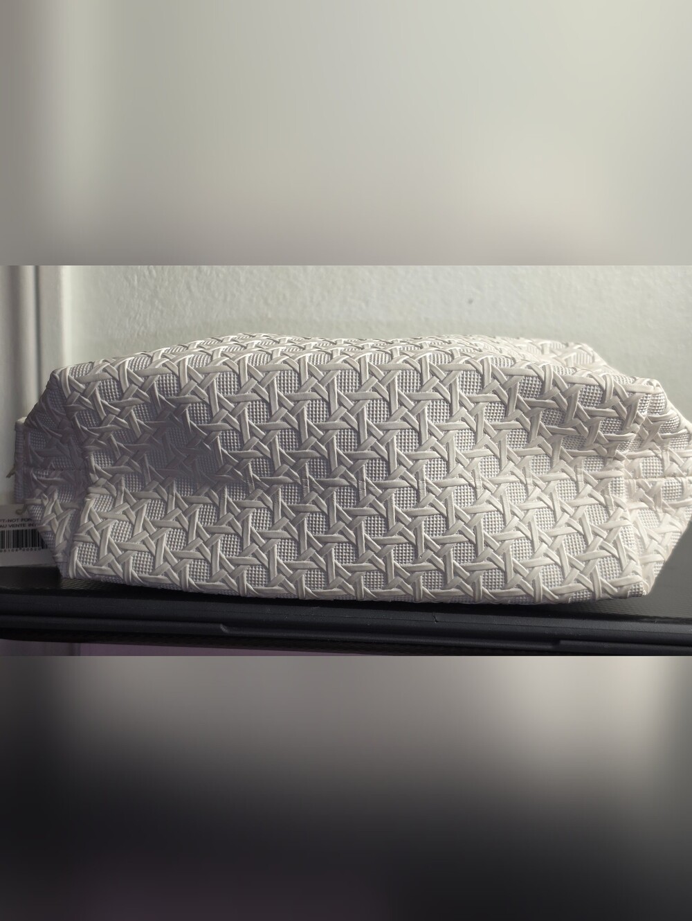 Tory Burch White Quilted Cosmetic Pouch with Gold Hardware - Picture 10 of 14